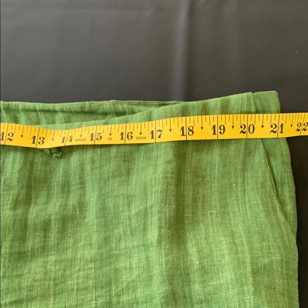 Livio de Simone Italy Lime Green Linen Wide Leg Pants IT 48 US 12 Resort